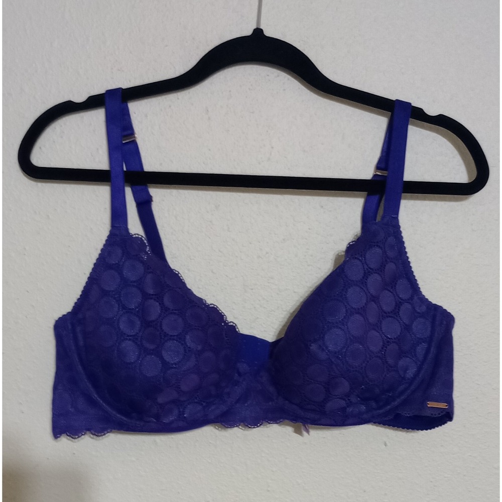 Savage X Fenty Purple Lace Dot Underwire T-Shirt Bra 42D